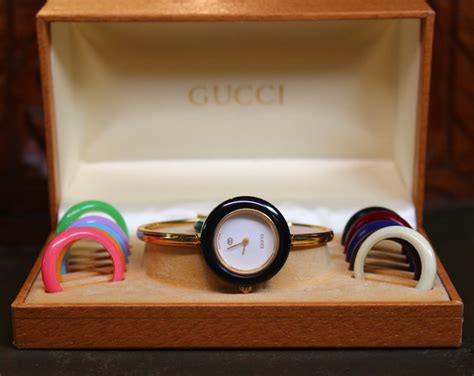 vintage gucci change bezel watch|authentic Gucci bezel watch.